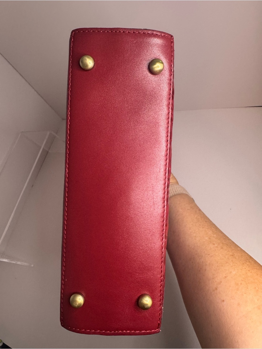 #438 Patricia Nash NWT Chauny Red Floral Burnished Tooled Leather Two-Way Bag - Picture 15 of 15
